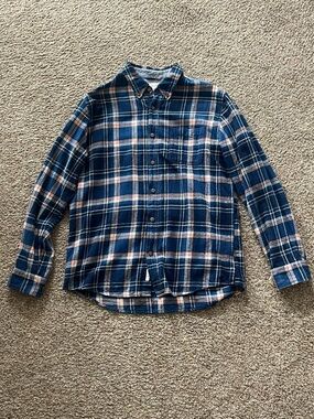 Classic Blue Plaid Button-Down Shirt